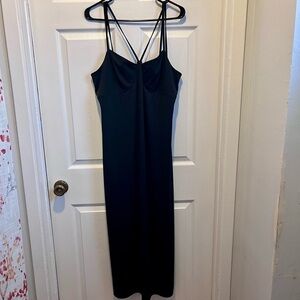 Olsen Collection dress black maxi strappy Women size 16 XL cut-out cocktail chic